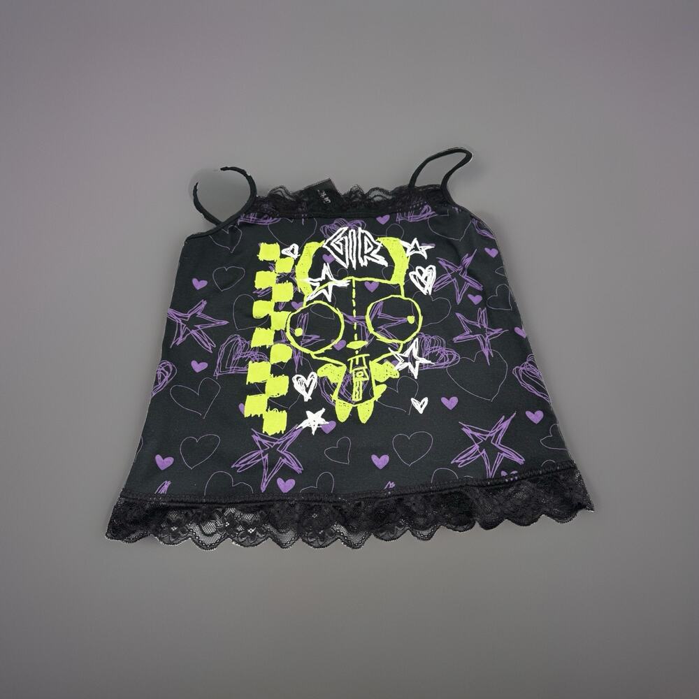 Invader Zim GIR Doodles Lace Cami Neon Black Size X-LARGE New With Tags